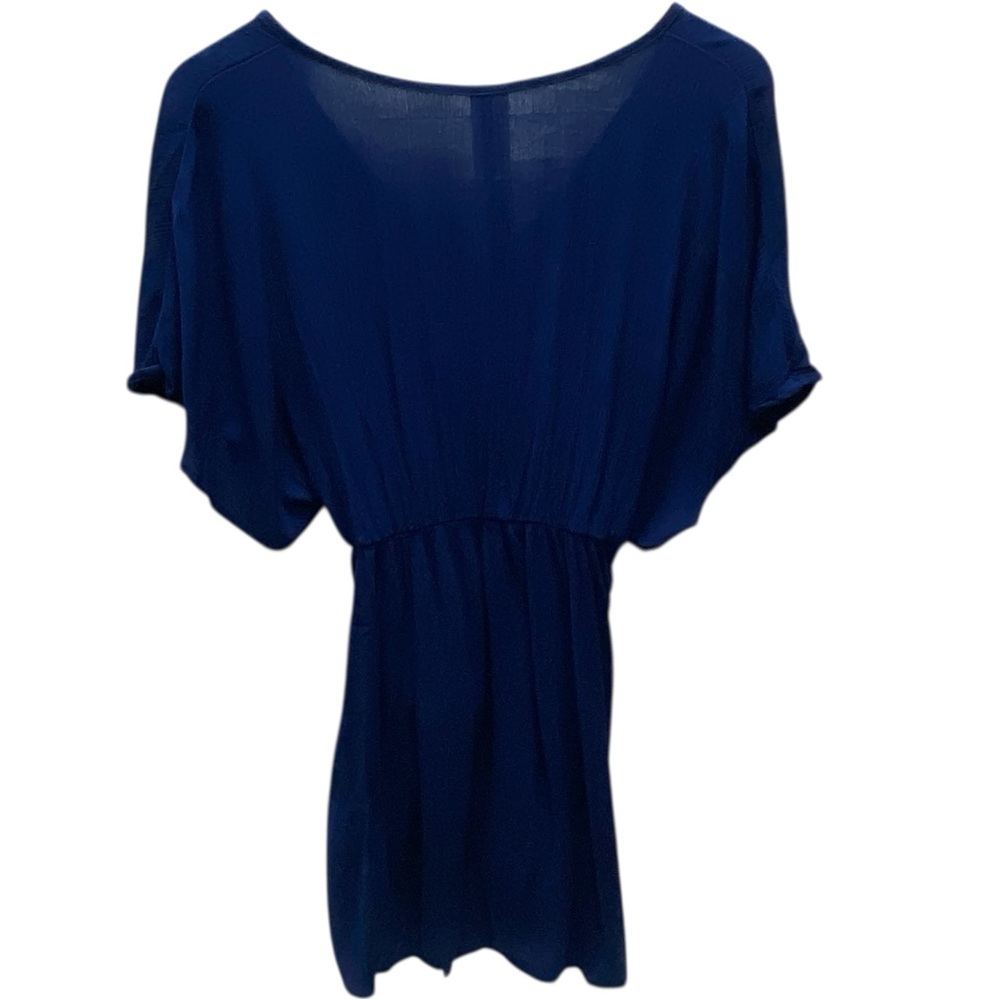 Time and Tru Blue Floral Embroidery Tassels Boho Tunic Top - Small - Picture 9 of 13